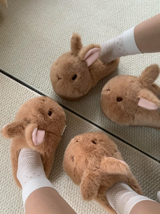 Cute Plush Rabbit Bunny Slippers