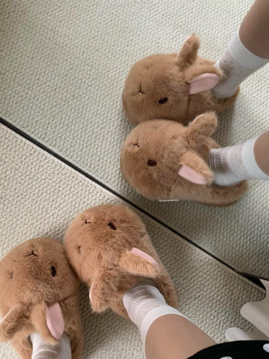 Cute Plush Rabbit Bunny Slippers