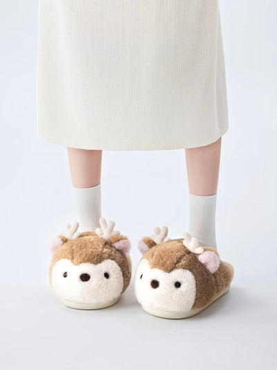 Reindeer Fuzzy Slippers Non-slip Slippers